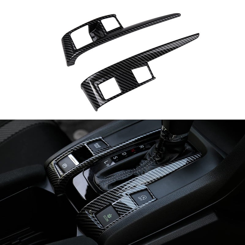 Thenice for 10th Gen Civic Gear Boots Trims CVT Automatic Transmission Shift Panel Stickers for Honda Civic Sedan Hatchback Coupe 2021 2020 2019 2018 2017 2016 -Carbon Fiber Grain - Image 2